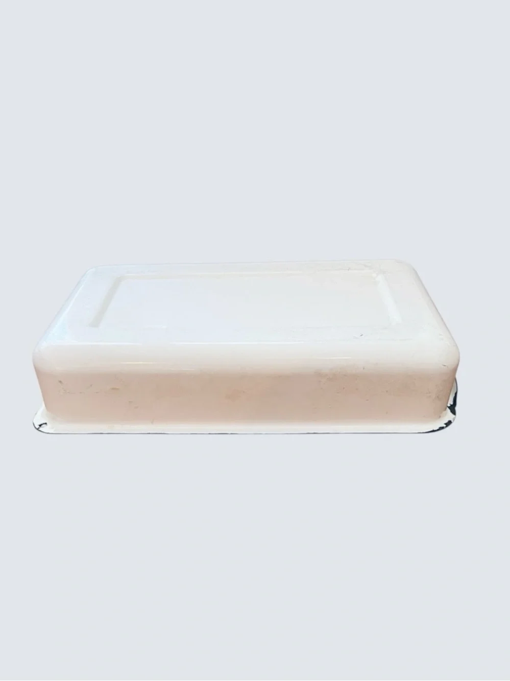 Vintage White Enamel Rectangular Bakeware Roasting Pan